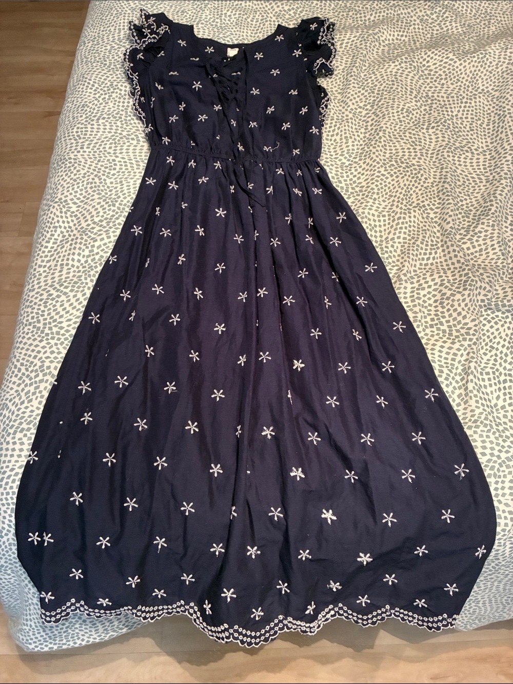 Gap Navy Blue Embroidered Dress